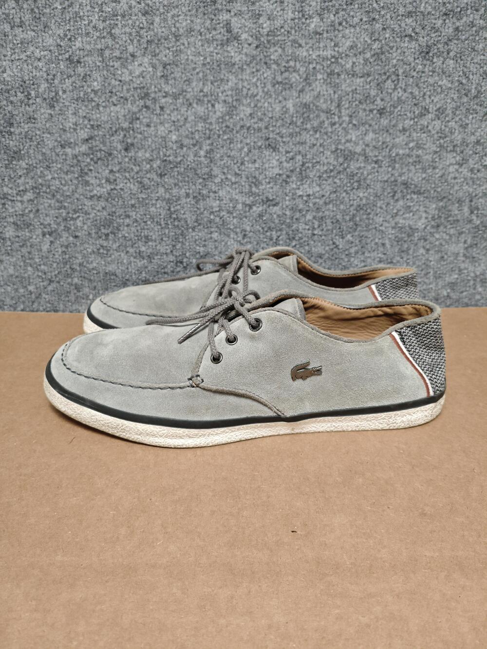 Lacoste Sevrin 5 Shoes Mens Size 13 Gray Suede Low Top Casual Boat Sneakers